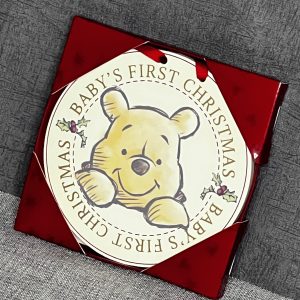 Babys First Christmas Whinnie the pooh hanging plaque